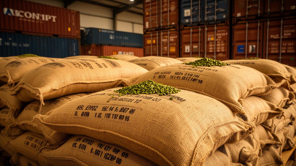 Ethiopian green coffee beans ready for export